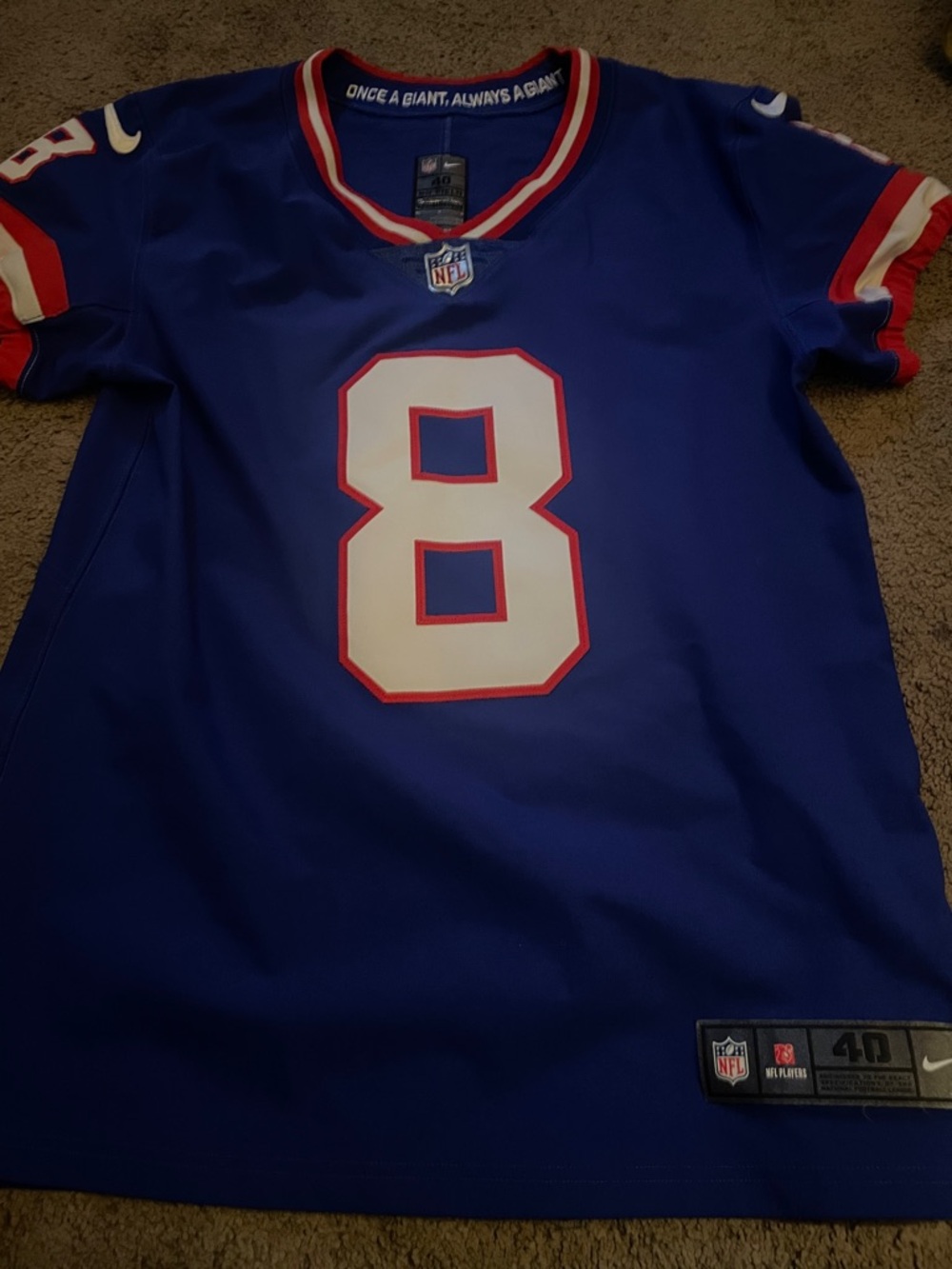 Nike Boys Royal Blue Football Jersey with White & Red Accents